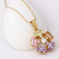 31422 Xuping online gold jewellery shopping colorful flower shaped pendant jewelry for women